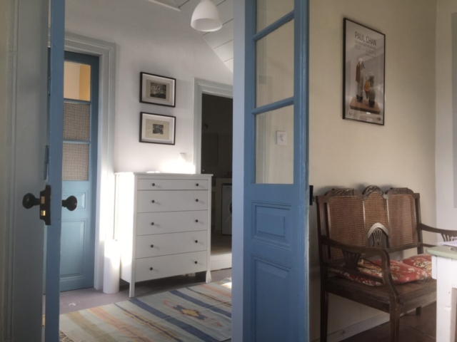 Samos house renovated kitchen to hallway